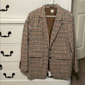Checkered cotton blazer